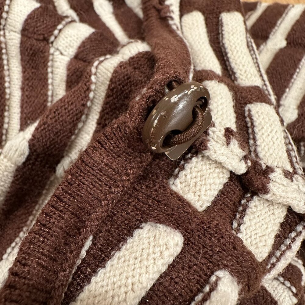 Anthropologie Better Garment Brown Cream Collared Sweater Size Small - Picture 16 of 16
